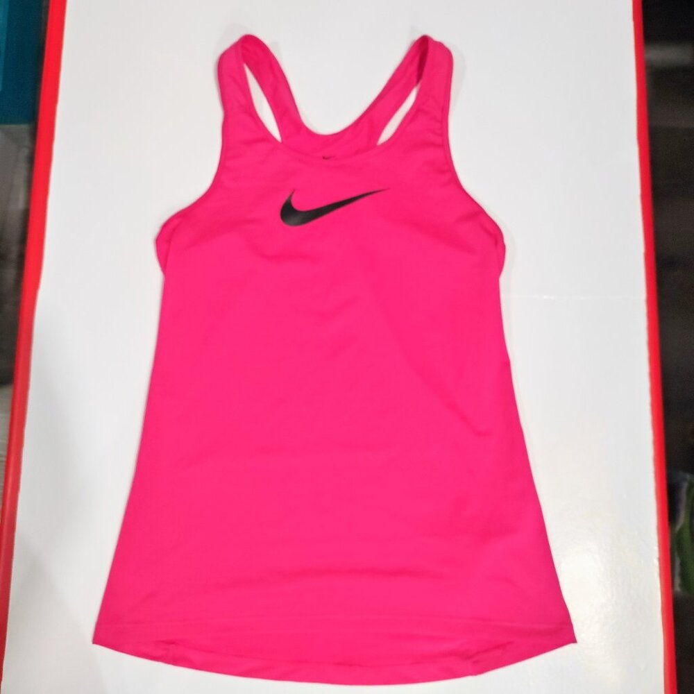 Nike dri-fit racer back tank top pink women's size L